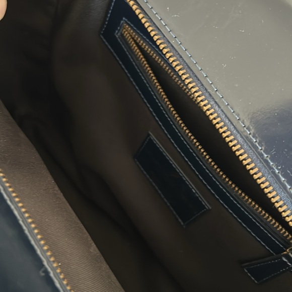 Elegant Navy Blue Handbag/Tote Italian Leather - Picture 6 of 10